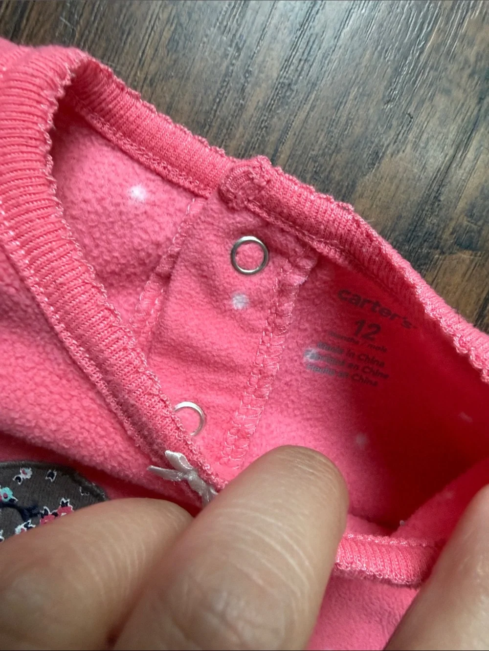Pink Kids One Piece with bird and butterfly cozy long sleeve